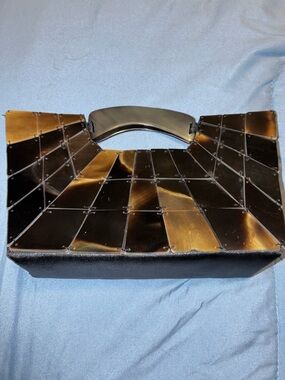 Women's Handbag Purse Tortoise Shell Lucite Magnetic Vintage Art Deco